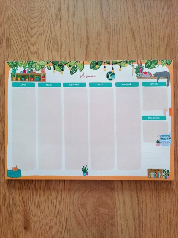 SEMAINIER - PLANNING HEBDOMADAIRE au format A4 – Image 3
